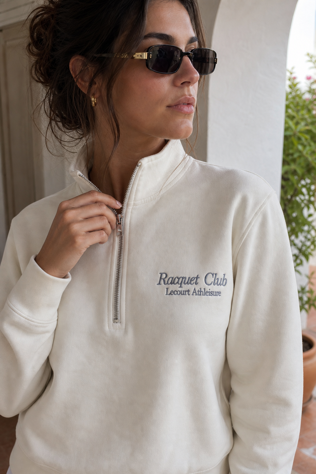 Lecourt Racquet Club Half-zip Cream