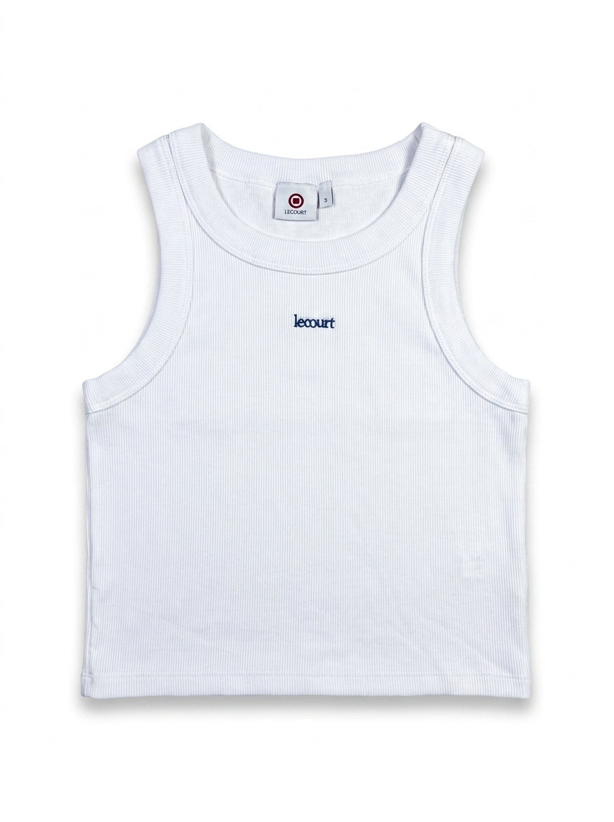Tank Ribbed blanco, vista frontal