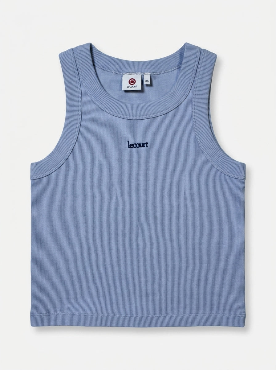 Tank Ribbed baby blue, vista frontal